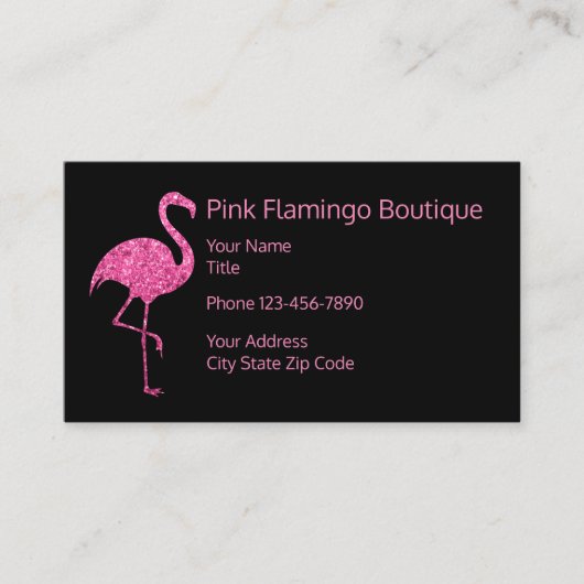 Beach Mode Boutique Pink Flamingo Visitekaartje (Voorkant)