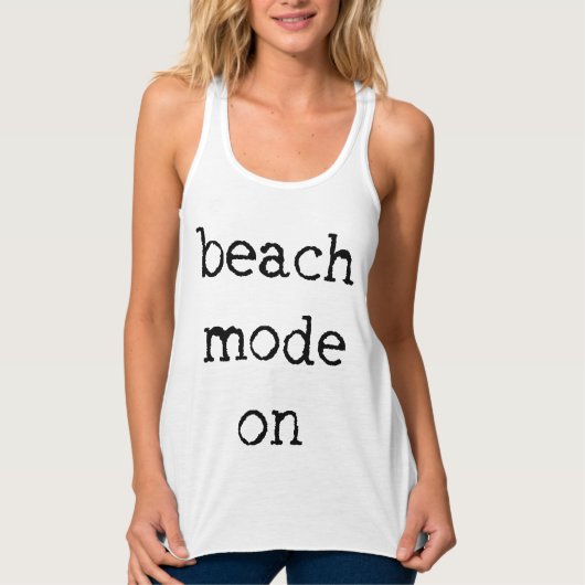 Beach Mode op Flowy Racerback Tanktop (Voorkant)