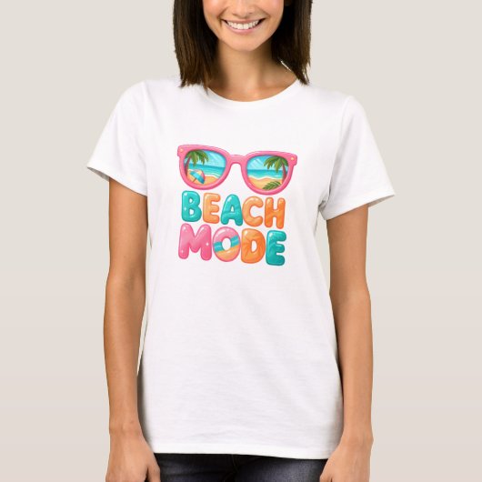 Beach Mode Summer Design T-shirt (Voorkant)