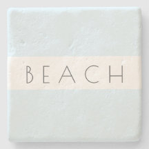Beach Modern Blue White Typography Coastal