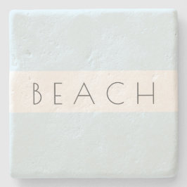 Beach Modern Blue White Typography Coastal Stenen Onderzetter