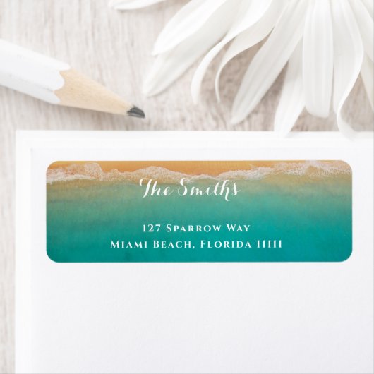 Beach Modern Tropical Return Address Label (Insitu)