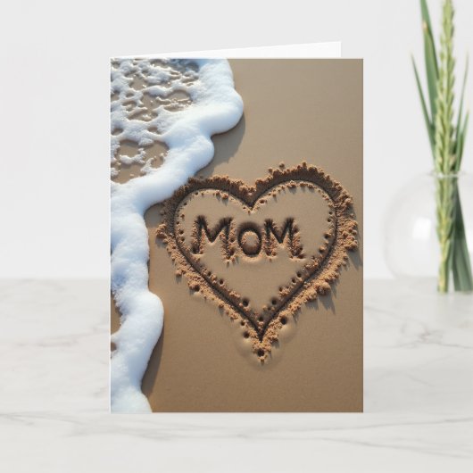 Beach Mom Sand Heart Message Card Kaart (Voorkant)
