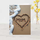 Beach Mom Sand Heart Message Card Kaart (Gele Bloem)