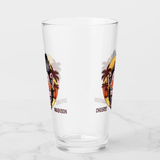 Beach Monkey aangepaste naam shot glas (Rechts)