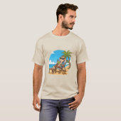 Beach Monkey Coconut Funny Cartoon Mens Summer T-shirt (Voorkant volledig)