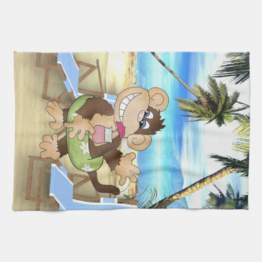 Beach Monkey Kitchen Towel Theedoek (Horizontaal)