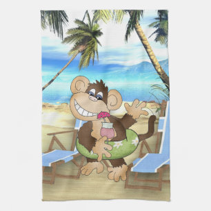Beach Monkey Kitchen Towel Theedoek