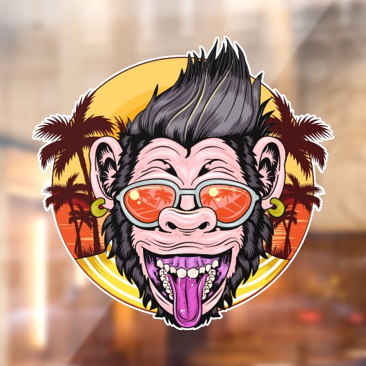 Beach Monkey Raamsticker (Vel 2)