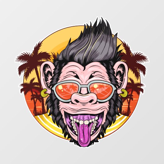 Beach Monkey Raamsticker (Vel)