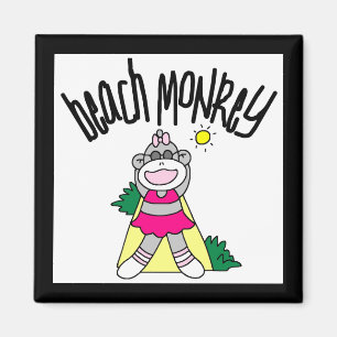 Beach Monkey Tshirts en cadeaus Magneet