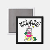 Beach Monkey Tshirts en geschenken Magneet (Voorkant / Achterkant)
