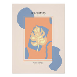Beach Mood Abstract Tropisch Blad Perfect Poster
