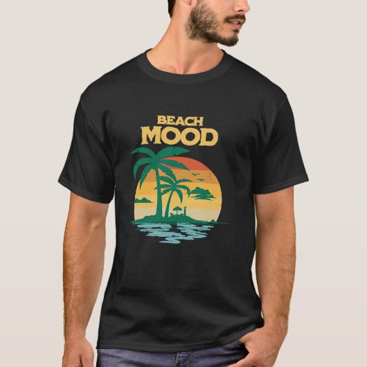 Beach Mood  Aloha Hawaii Hawaiian Island Palm Tree T-shirt (Voorkant)