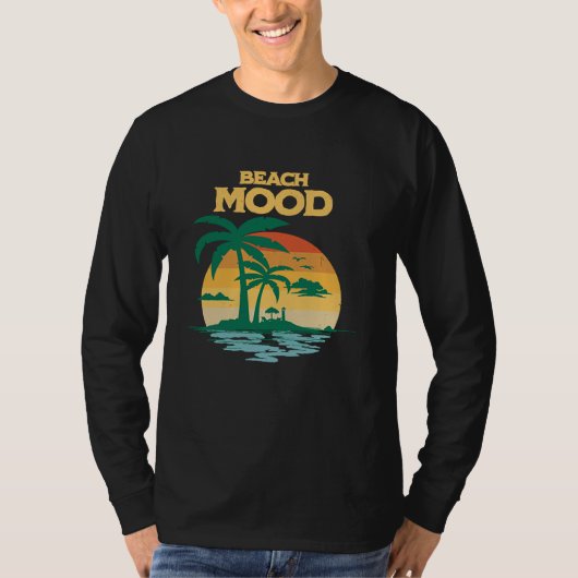 Beach Mood  Aloha Hawaii Hawaiian Island Palm Tree T-shirt (Voorkant)