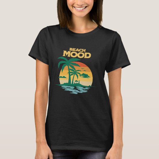 Beach Mood  Aloha Hawaii Hawaiian Island Palm Tree T-shirt (Voorkant)