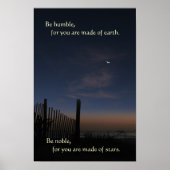 Beach Moon Sunrise "Be Noble" Poster (Voorkant)