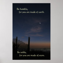 Beach Moon Sunrise "Be Noble" Poster