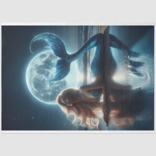 Beach Moon Zeemeermin Weefselpapier Tissuepapier (Voorkant)