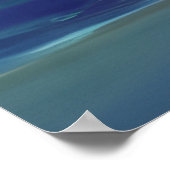 Beach moonlight stroll: blauw zee paarse palmen poster (Hoek)