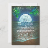 Beach Moonlight Wedding Lights Uitnodiging (Voorkant)