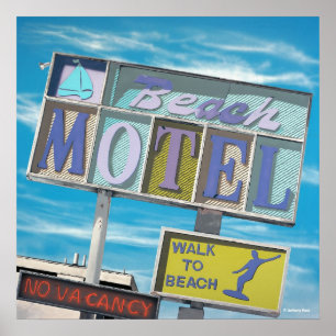 Beach Motel Poster Print