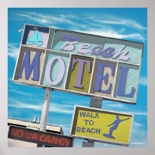 Beach Motel Poster Print (Voorkant)