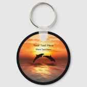 Beach Natuur Dolphins Sunset Message Sleutelhanger (Voorkant)