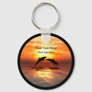 Beach Natuur Dolphins Sunset Message Sleutelhanger