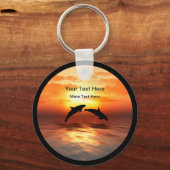 Beach Natuur Dolphins Sunset Message Sleutelhanger (Voorkant)