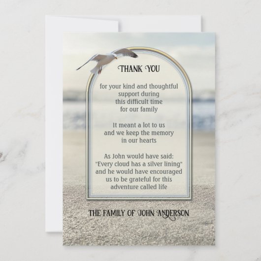 Beach Natuur Foto Sympathie Hartelijk dank Bedankkaart (Achterkant)