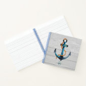 Beach Nautical Anchor Monogrammed Spiral Notitiebo Notitieboek (Binnen)