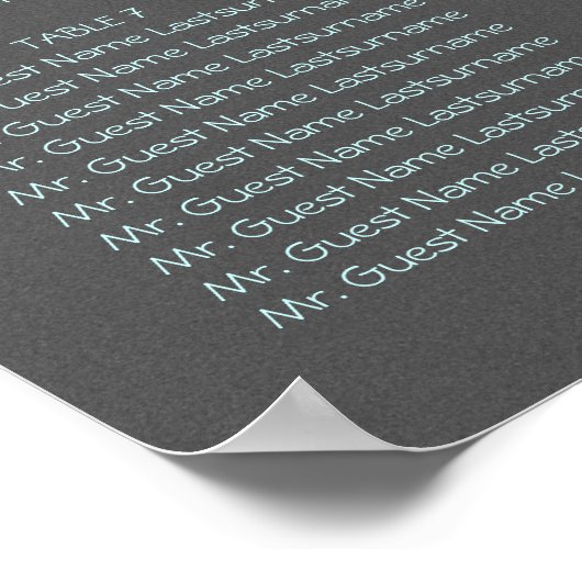 Beach Nautical Coastal Zee Wedding Seating Charts Poster (Hoek)