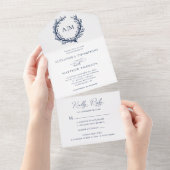 Beach Nautical Coral Ref Wedding All In One Uitnodiging (Afscheurbaar)