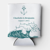 Beach Nautical Destination Custom Wedding Blikjeskoeler (Voorkant)