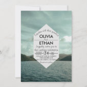 Beach nautical marine blue Wedding Invitation Kaart (Voorkant)
