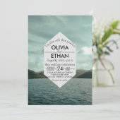 Beach nautical marine blue Wedding Invitation Kaart (Staand voorkant)
