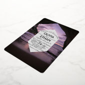 Beach nautical navy blue Wedding Folie Uitnodiging (Gedraaid)