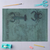 Beach Nautical Ocean Lobster Crab East Hampton Map Tissuepapier (Craft)