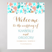 Beach Nautical Ocean Wedding Welcome Sign Poster (Voorkant)