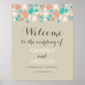 Beach Nautical Ocean Wedding Welcome Sign Poster (Voorkant)