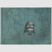 Beach Nautical Ocean Zee Fish East Hampton Map Tissuepapier (Voorkant)