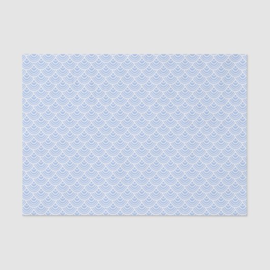 Beach Nautical Shell Pattern Light Blue and White Tissuepapier (Voorkant)