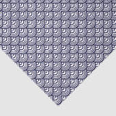 Beach Nautical Shell Pattern Navy Blue and White Tissuepapier (Detail)