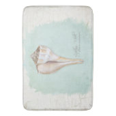Beach Nautical Zee Shell Waterverf Blue White Badmat (Voorkant Verticaal)