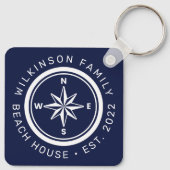 BEACH NAUTISCHE BOTSLAG HOUSE Voeg Jouw naam Jaar  Sleutelhanger (Achterkant)