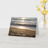 Beach neef en haar man Jubileum Kaart (Gele Bloem)