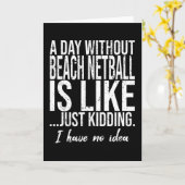 Beach Netball grappig geschenk Kaart (Gele Bloem)