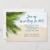 Beach New Years Eve Party Invitation Kaart (Voorkant)