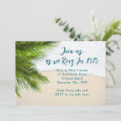 Beach New Years Eve Party Invitation Kaart (Staand voorkant)